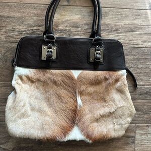 Wilsons Leather: Brown and Tan Hair on Hide Bag